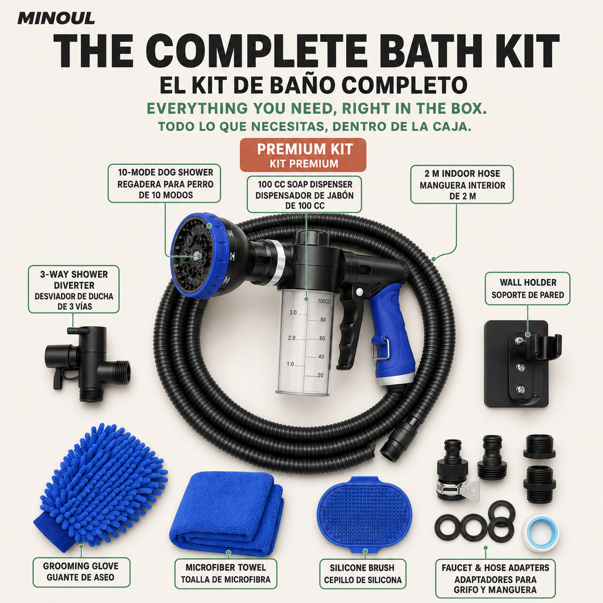 MINOUL Dog Shower Premium