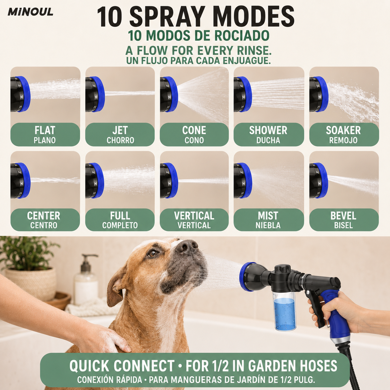 MINOUL Dog Shower Premium